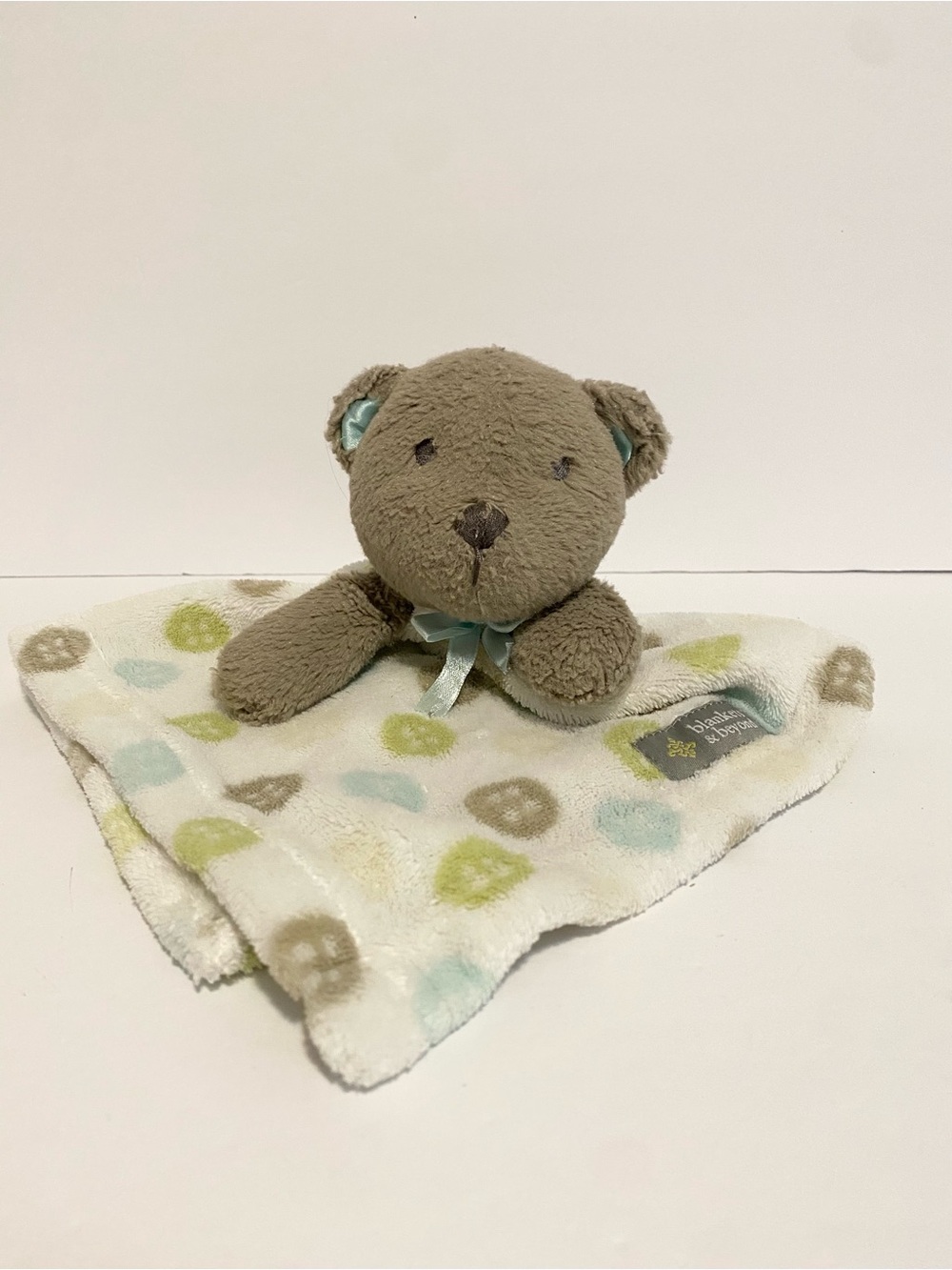 Blankets & Beyond Teddy Bear Lovey Polka Dot Baby Blanket Lovie Nunu Toy Soft